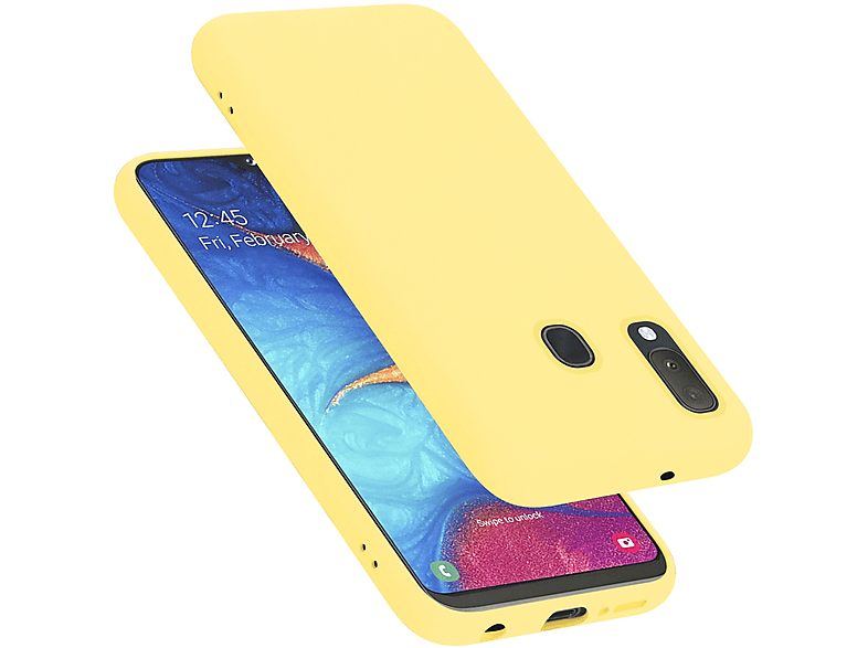 im LIQUID Galaxy Case A20e, CADORABO Style, / Samsung, Silicone GELB Liquid A10e Backcover, Hülle