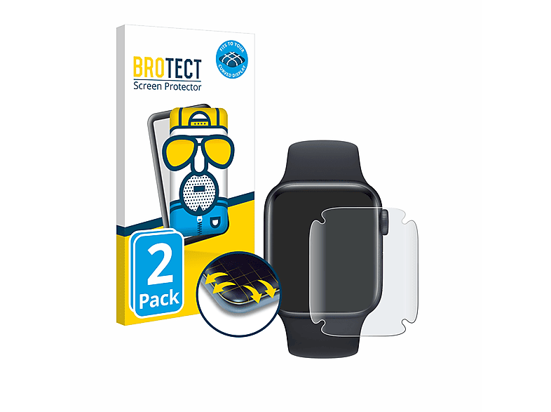 BROTECT 2x Flex (40 matt SE 2022 Full-Cover Apple Watch 3D Schutzfolie(für mm)) Curved