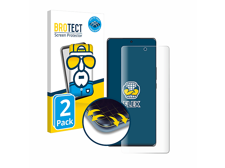 BROTECT 2x Flex Full-Cover 3D Curved Schutzfolie(für Honor Magic 5 Lite)