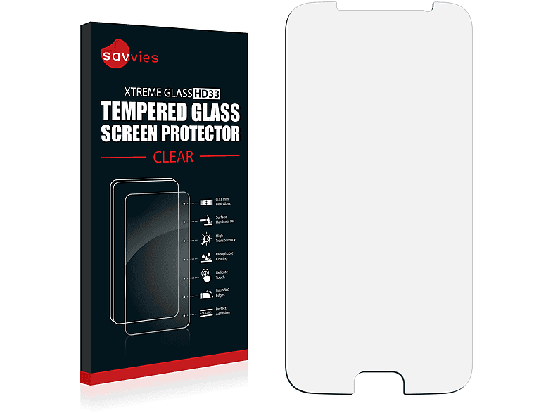 Schutzglas(für S6) Galaxy SAVVIES klares Samsung 9H
