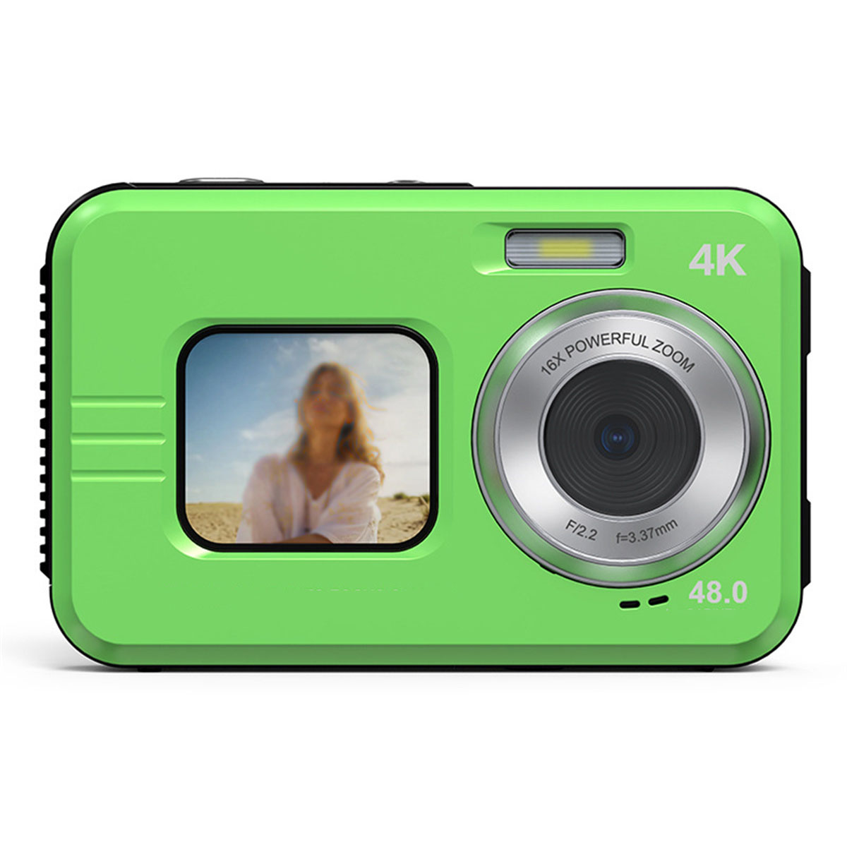 SYNTEK HD Dual Screen Digitalkamera Kamera Verwacklungsschutz - LCD-Bildschirm Wasserdichte Autofokus, Fotografie intelligenter grün