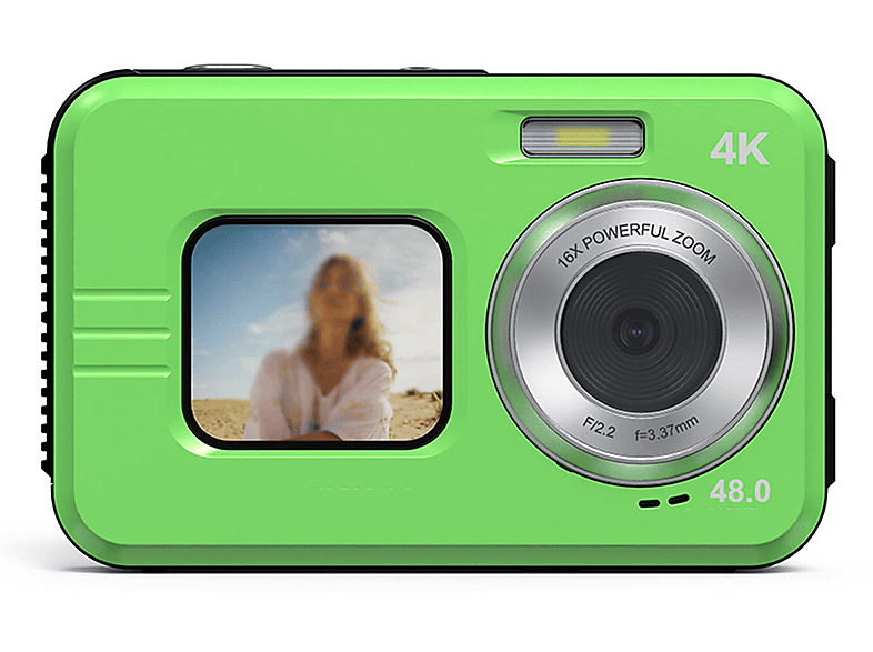 SYNTEK HD Wasserdichte Digitalkamera Verwacklungsschutz - Autofokus, Dual Screen LCD-Bildschirm grün, intelligenter Fotografie Kamera