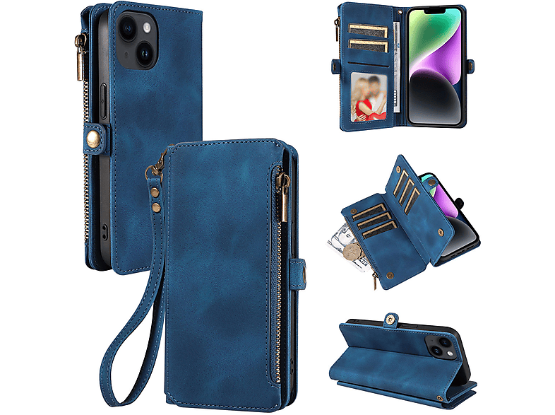SYNTEK Multifunktionale Reißverschlusstasche - einfach zu benutzen, sicher und verschleißfest, Holster, Samsung, Samsung S23 Serie, blau