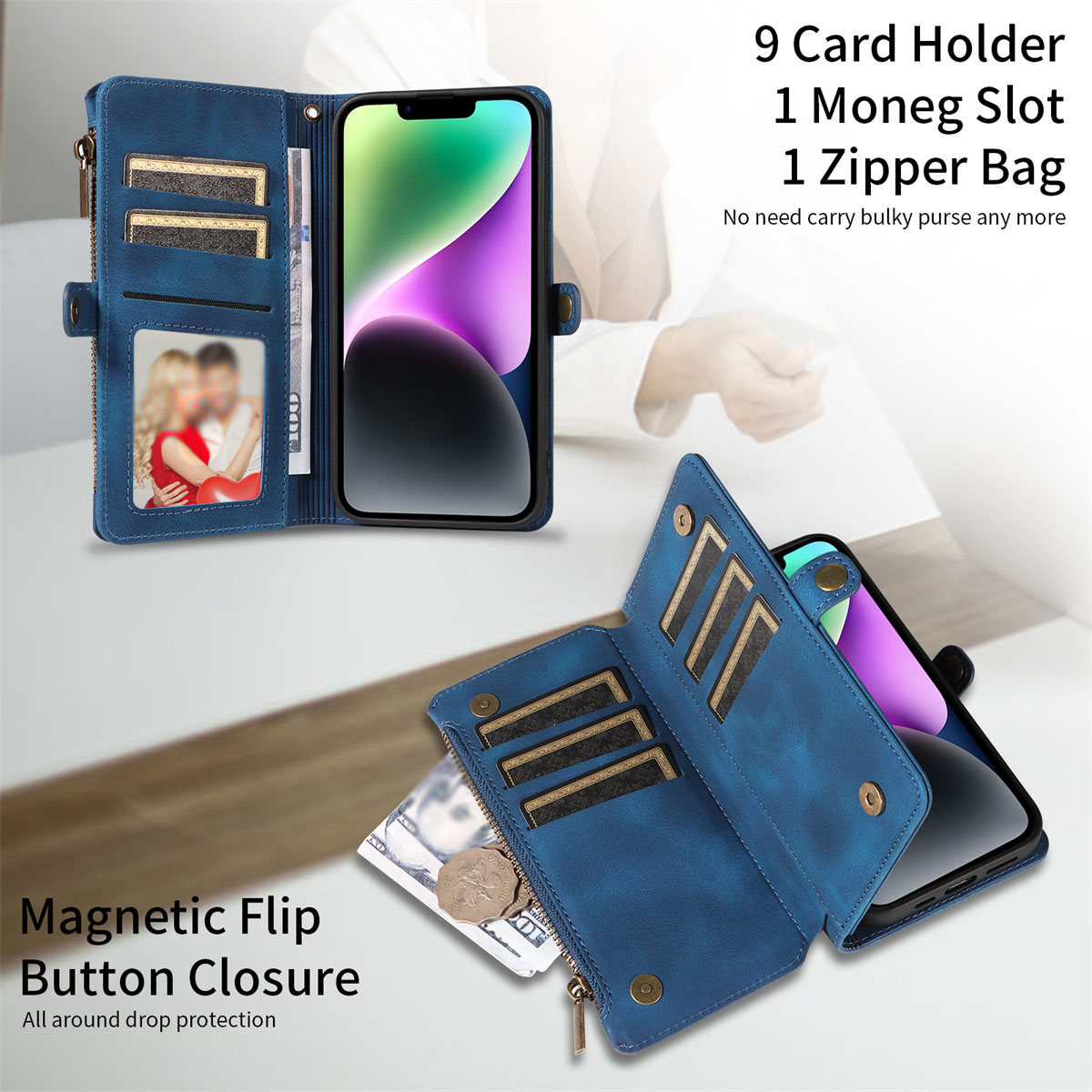 blau Holster, Multifunktionale Samsung verschleißfest, Reißverschlusstasche benutzen, S23 Samsung, einfach und zu SYNTEK - Serie, sicher