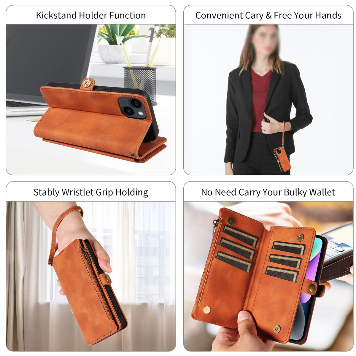 SYNTEK Multifunktionale Reißverschlusstasche - einfach Samsung Samsung, sicher und Serie, verschleißfest, benutzen, braun zu S23 Holster