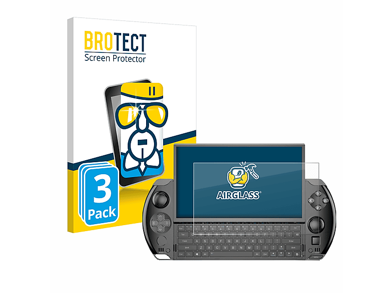 BROTECT 3x Airglass klare Schutzfolie(für GPD Win 4)