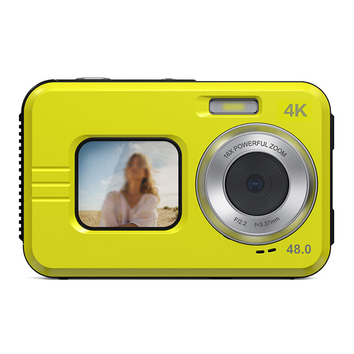 Screen Autofokus, Digitalkamera Dual Wasserdichte SYNTEK Kamera Verwacklungsschutz gelb, - intelligenter LCD-Bildschirm Fotografie HD