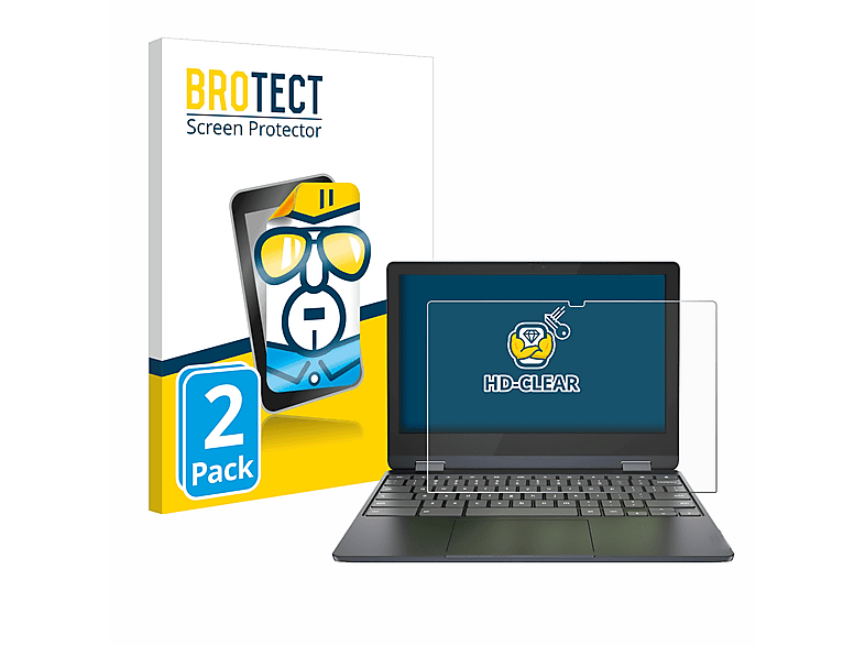 BROTECT 2x klare Schutzfolie(für Lenovo IdeaPad Flex 3 Chromebook 11IJL6)
