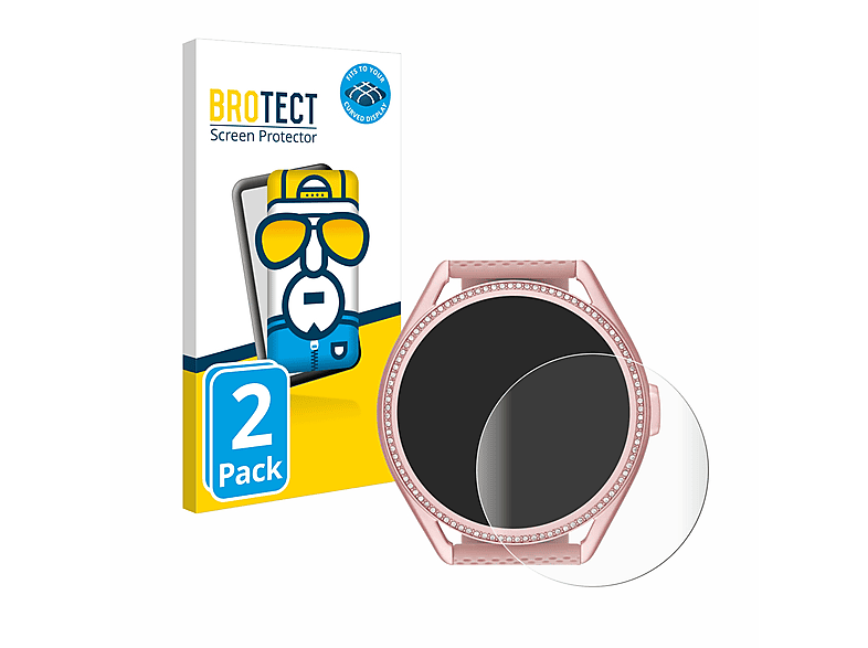 BROTECT 2x Flex Full-Cover 3D Curved Schutzfolie(für Michael Kors Access MKGO Gen 5E MKT 5116)