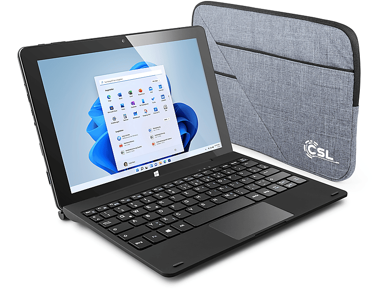 Tablet, CSL HD Panther Tab Zoll, Schwarz Tasche, + 128 USB 10,1 GB, 3.1