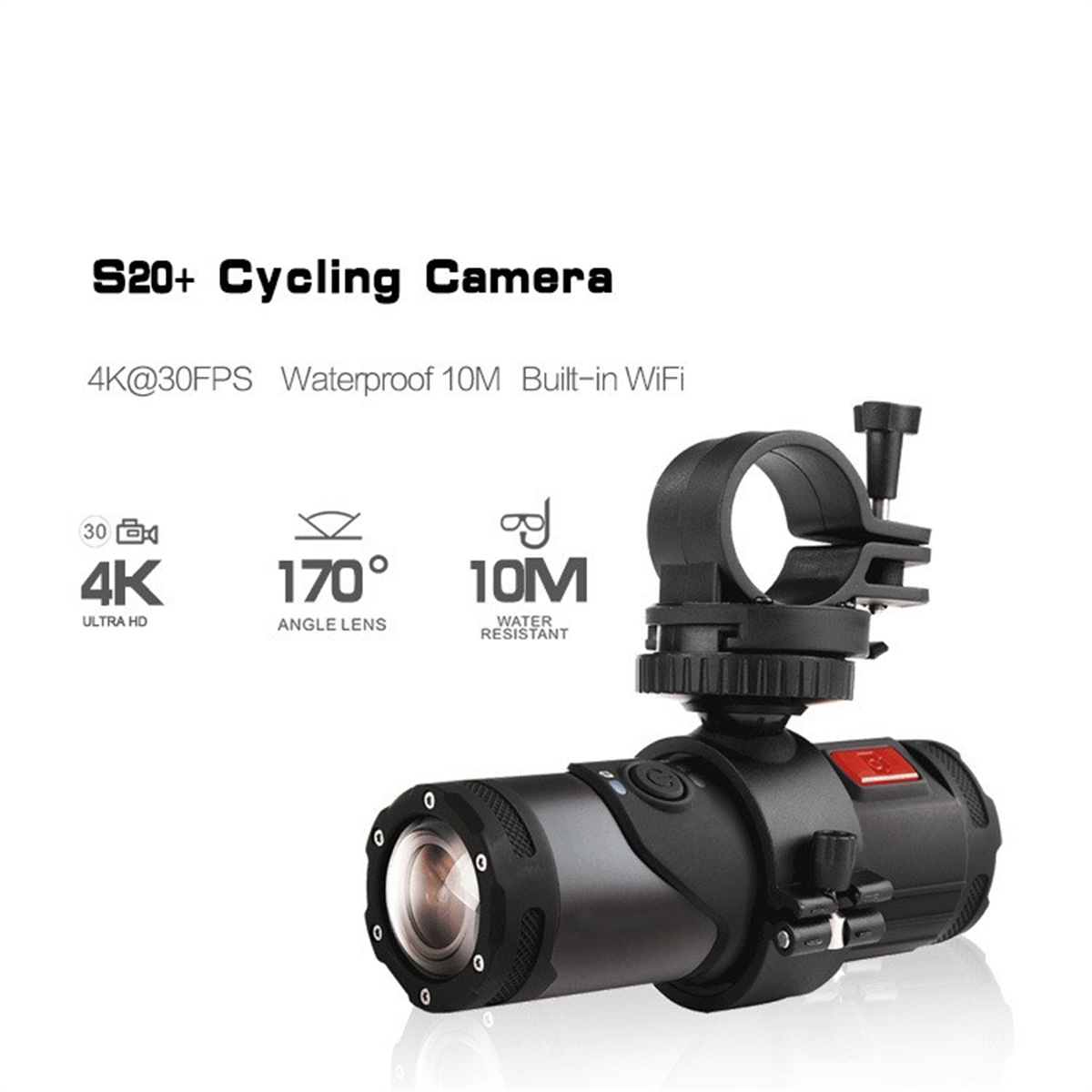 SYNTEK 4K Sportkamera - kopfmontiert, verwacklungssicher wasserdicht Action Kamera und