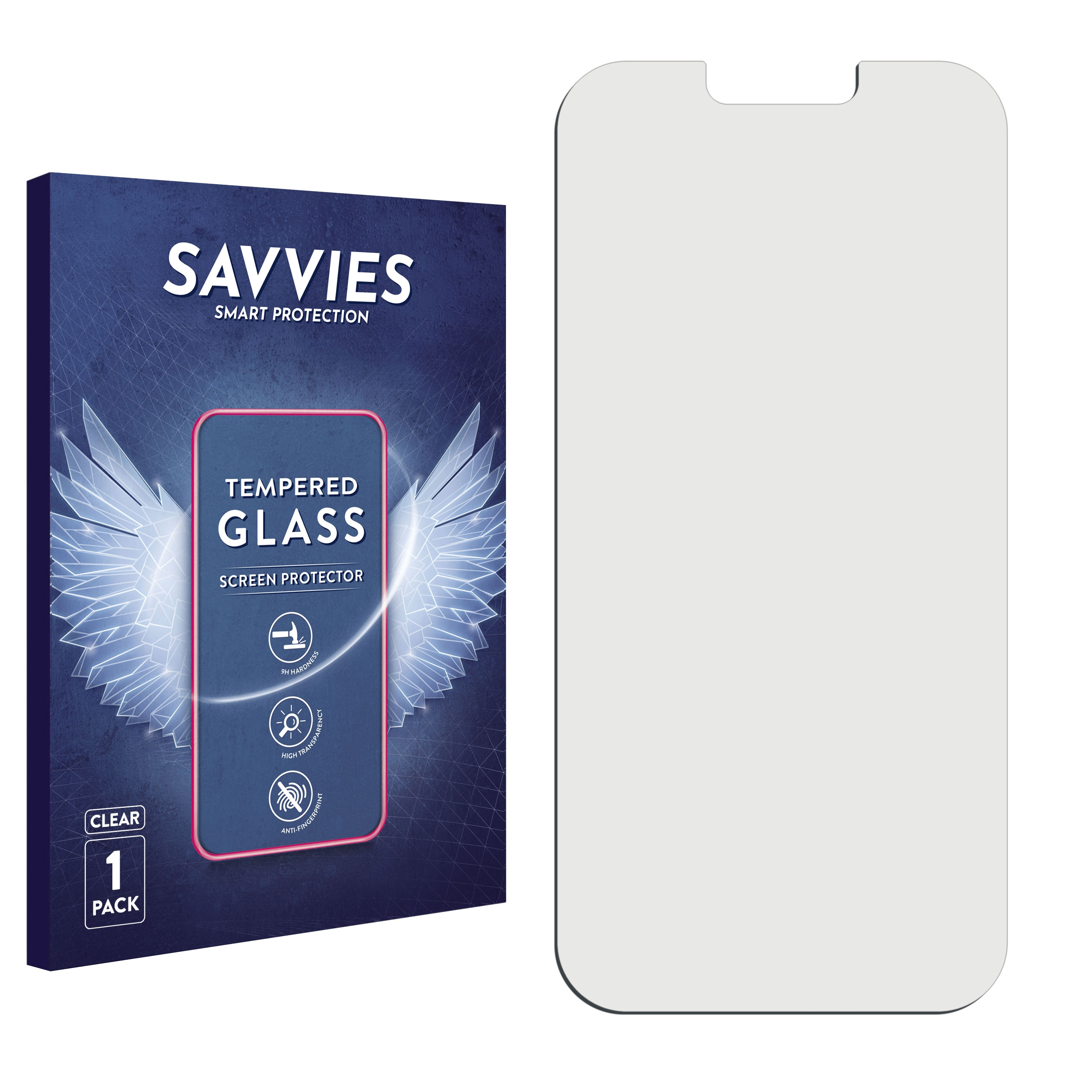 SAVVIES 9H klares Schutzglas(für Apple iPhone 13 Pro Max)