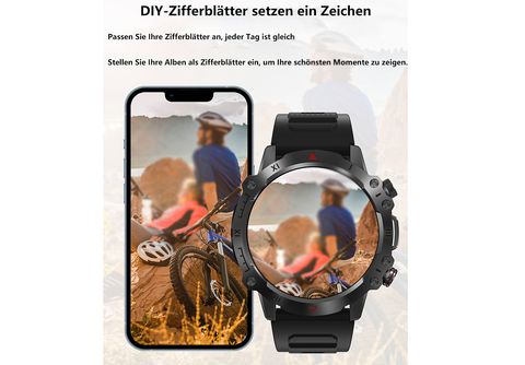 Smartwatch - SYNTEK Reloj inteligente con pulsómetro y tensiómetro Reloj  con brújula iluminada por LED, Silicona, Negro