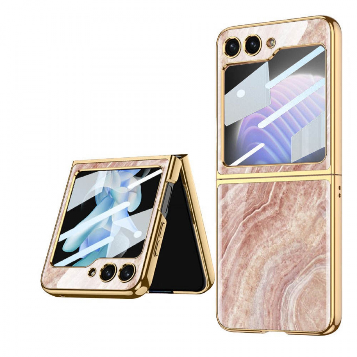 Onyx Flip Z Glass 5, Samsung, CASEONLINE Backcover, Marble Case,