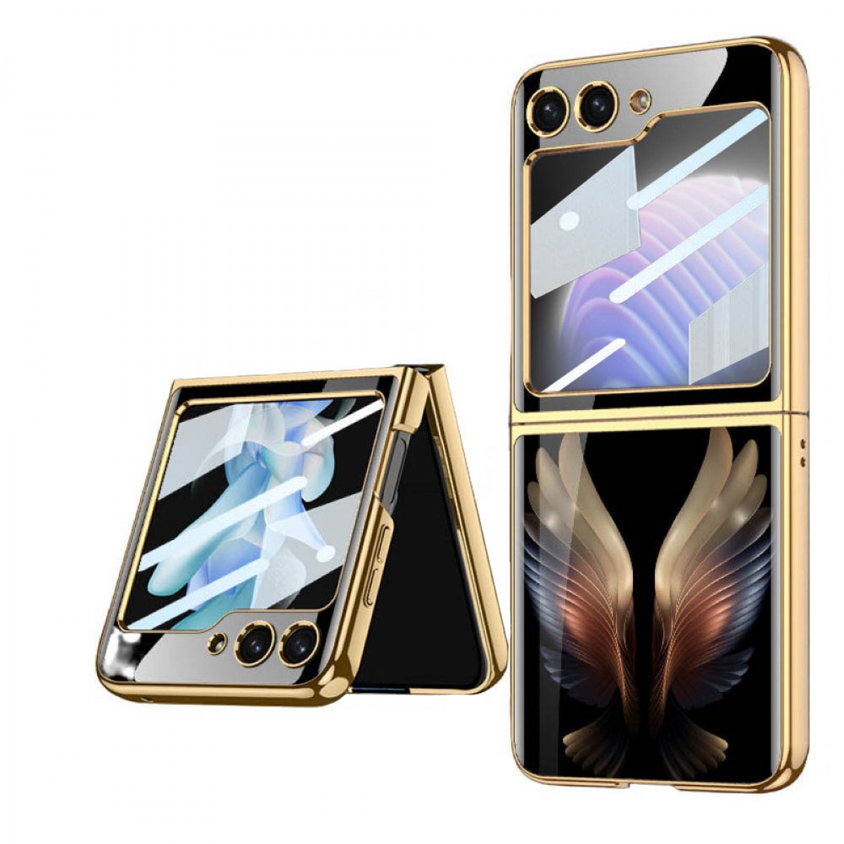 CASEONLINE Golden Mehrfarbig Case, Backcover, Wings Samsung, Z 5, Flip