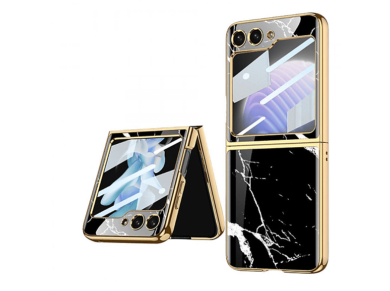 Backcover, Z Glass Marble Samsung, CASEONLINE Marglua 5, Case, Flip