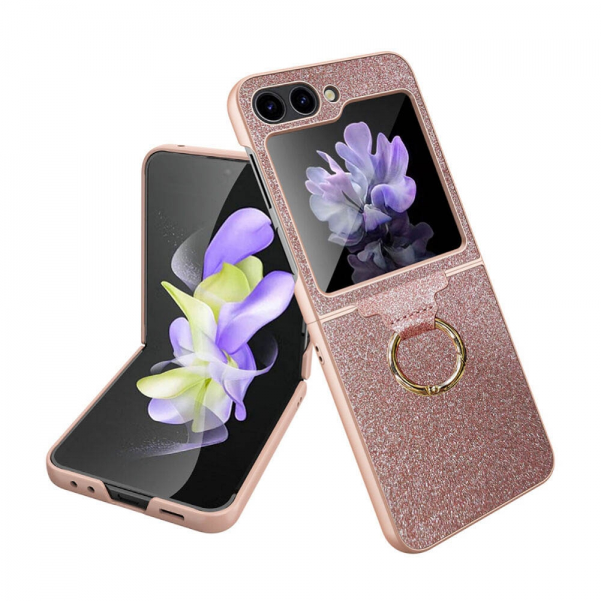 CASEONLINE Glitter Samsung, Ring Flip 5, Case, Z Backcover, Rose
