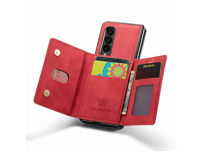 DG MING 2in1, Bookcover, Samsung, Galaxy Z Fold 5, Rot