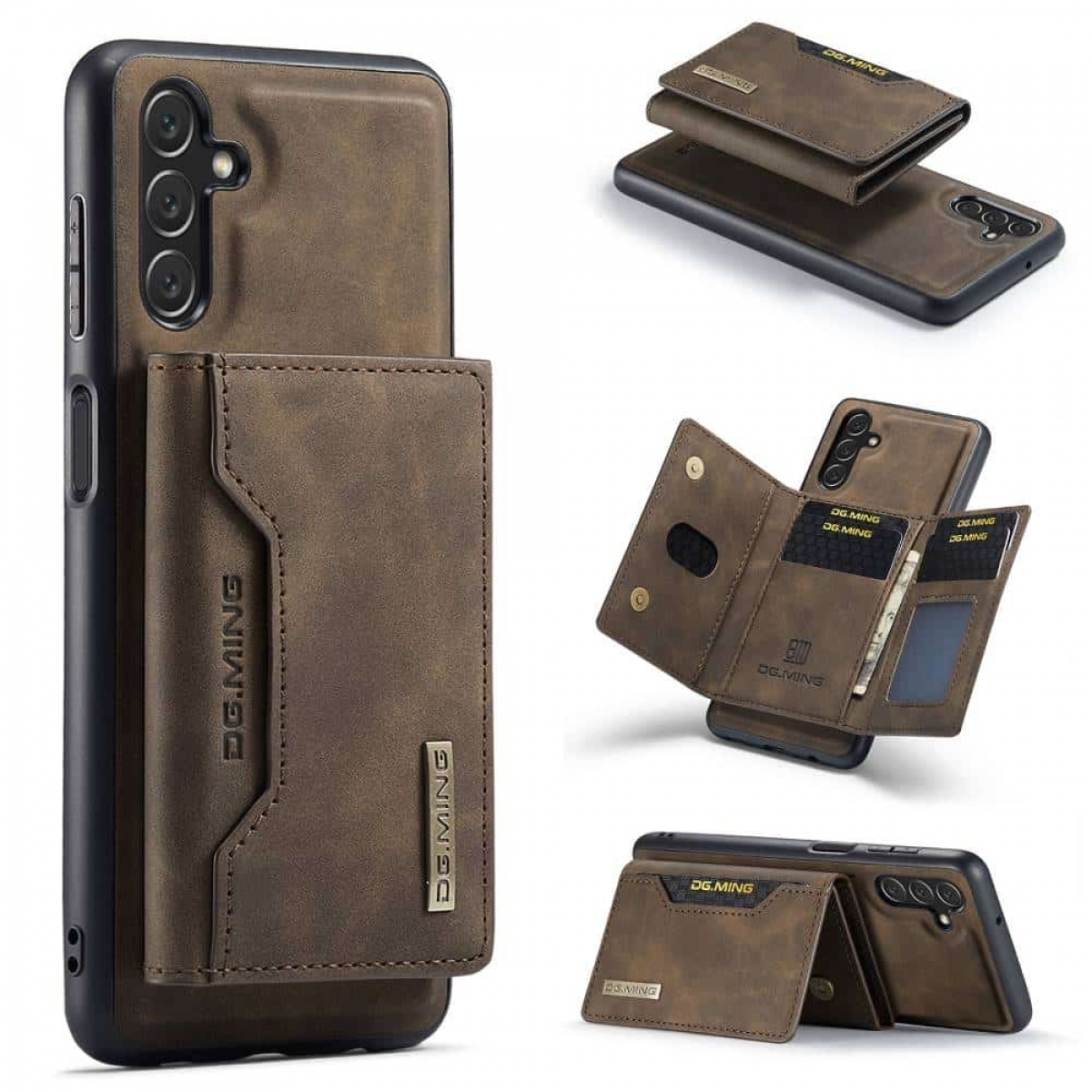 DG MING 2in1, Bookcover, Samsung, A14 Galaxy 5G, Coffee