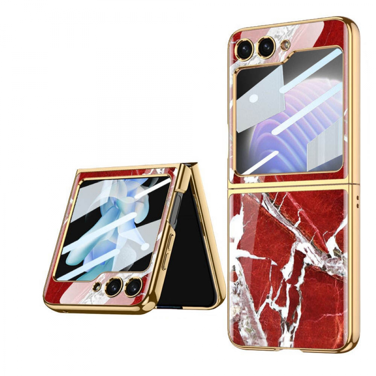 Backcover, 5, Volcano Samsung, Glass Marble CASEONLINE Case, Flip Z