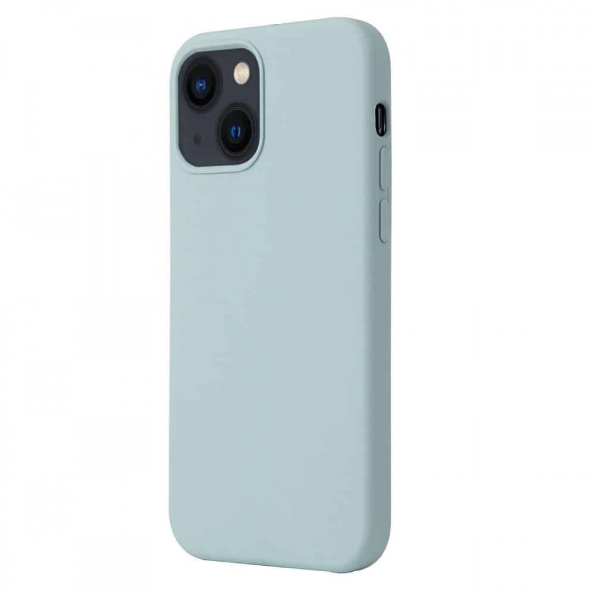 Blaue iPhone-Hülle, zeigt die Rückseite mit Kameras und Knöpfen.