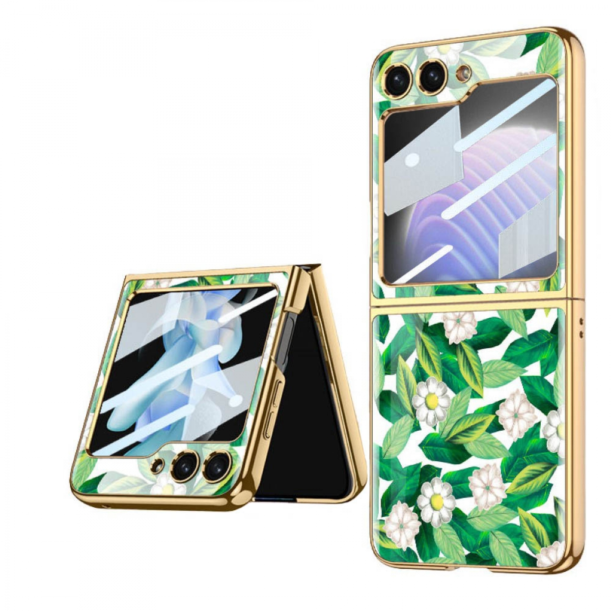 CASEONLINE Flower Case, Glass 5, Z Flip Samsung, Backcover, Ditsy