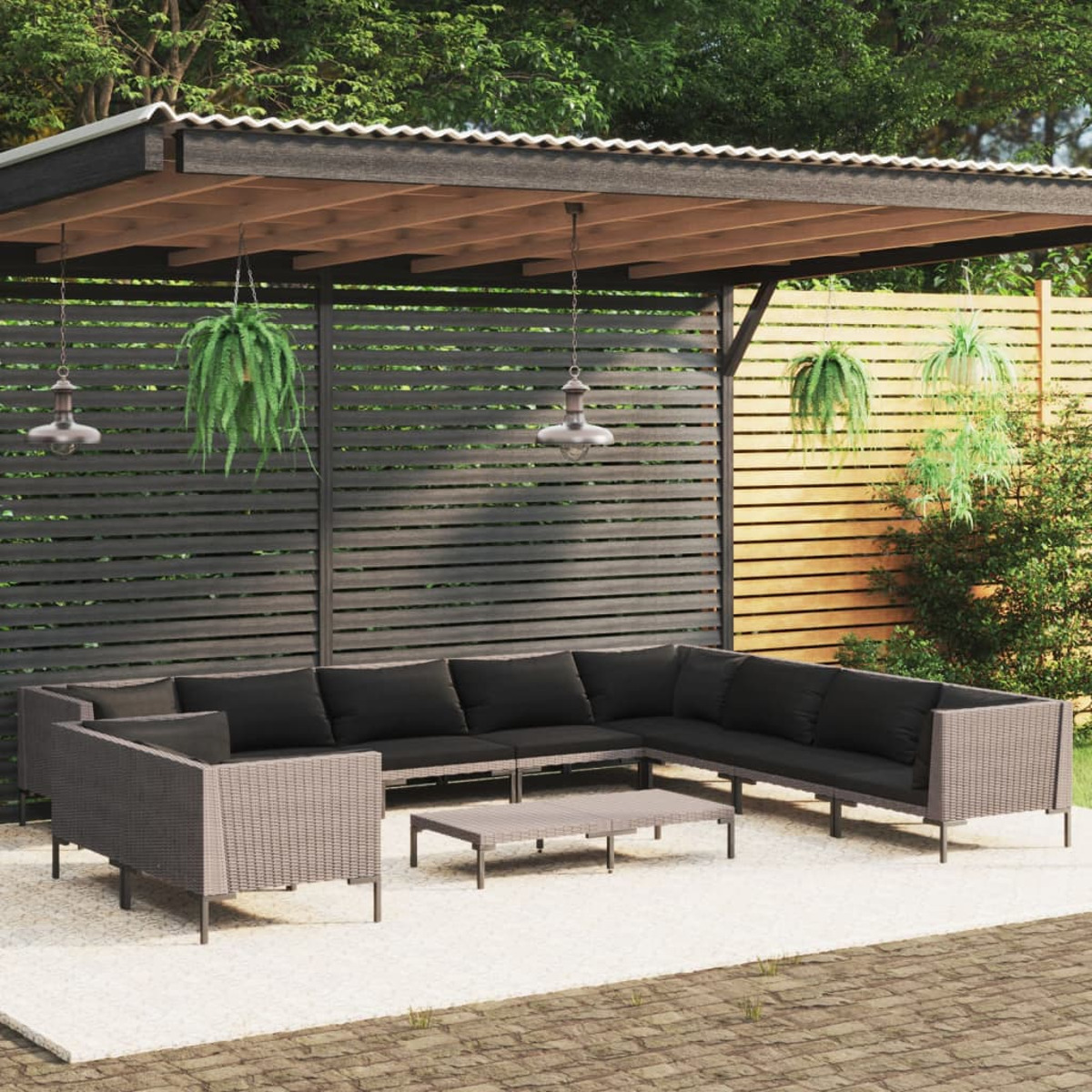 VIDAXL 3099899 Gartentisch- und Stuhlset, Schwarz