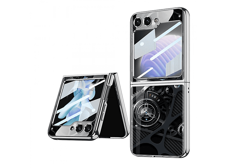 CASEONLINE Power Glass Case, Backcover, Samsung, Z Flip 5, Mehrfarbig