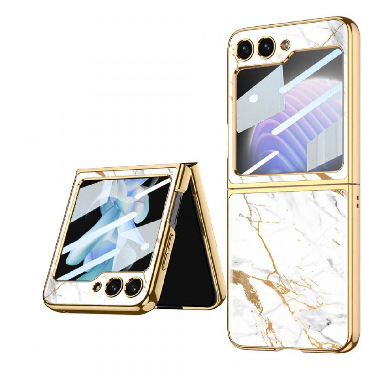 5, Backcover, Flip CASEONLINE Statuario Samsung, Case, Z Marble Glass