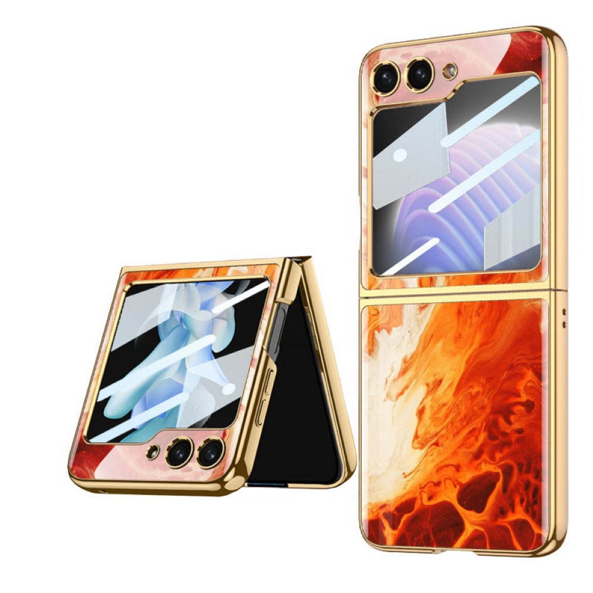 Flip Glass Case, CASEONLINE 5, Z Backcover, Marble Samsung, Lava
