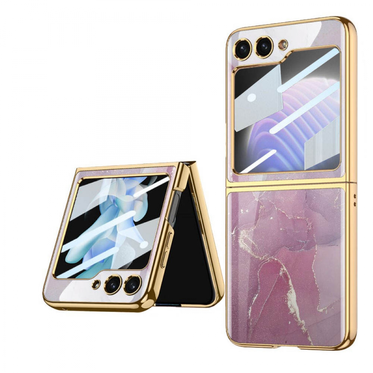 Case, Glass Backcover, Marble Flip Z 5, Samsung, CASEONLINE Emperador