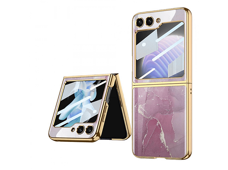 Case, Glass Backcover, Marble Flip Z 5, Samsung, CASEONLINE Emperador