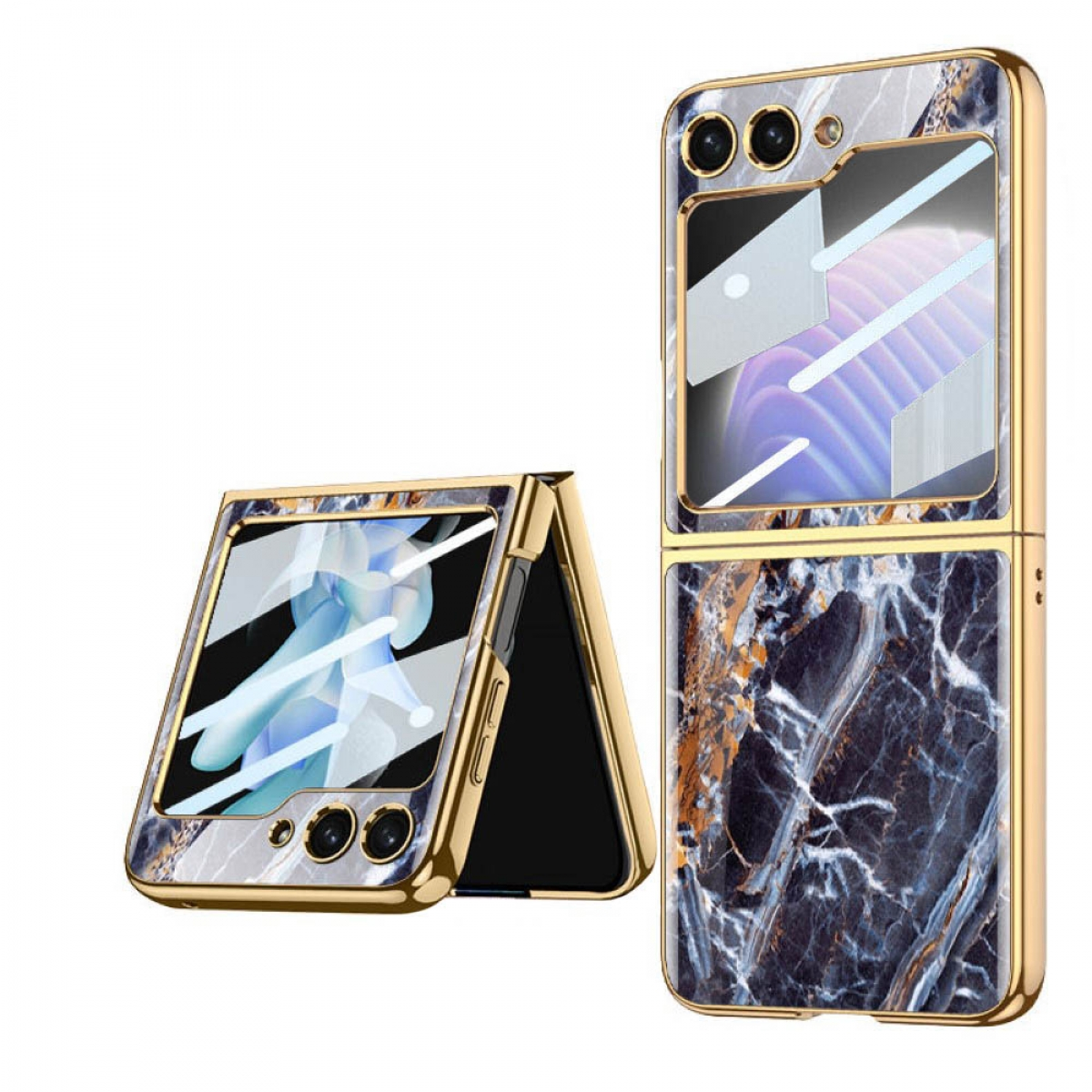 Backcover, CASEONLINE Case, Palissandro Marble Z Flip 5, Glass Samsung,