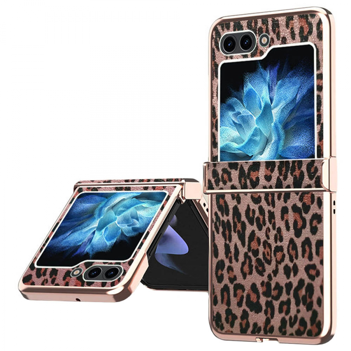 CASEONLINE Leopard Case, Backcover, Samsung, Flip 5, Roségold Z