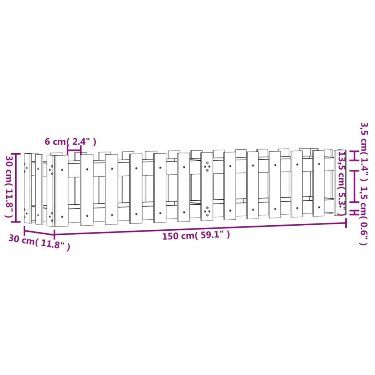 Natur 832490 Hochbeet VIDAXL