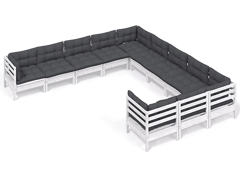 VIDAXL 3097020 Gartentisch- und Stuhlset, Weiß