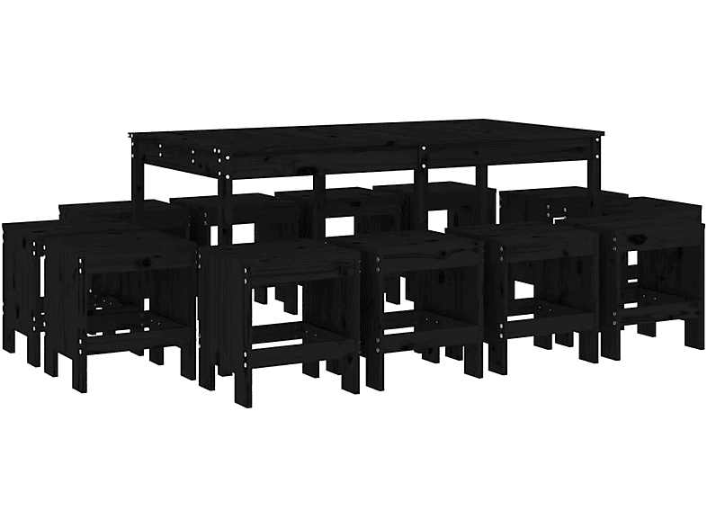 Gartentisch- Schwarz 3157725 Stuhlset, VIDAXL und