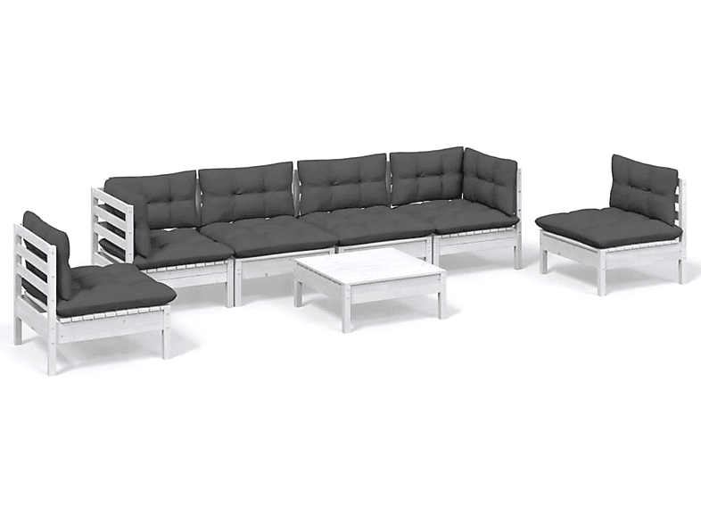 VIDAXL 3096203 Gartentisch- und Stuhlset, Weiß | Gartenmöbel Sets