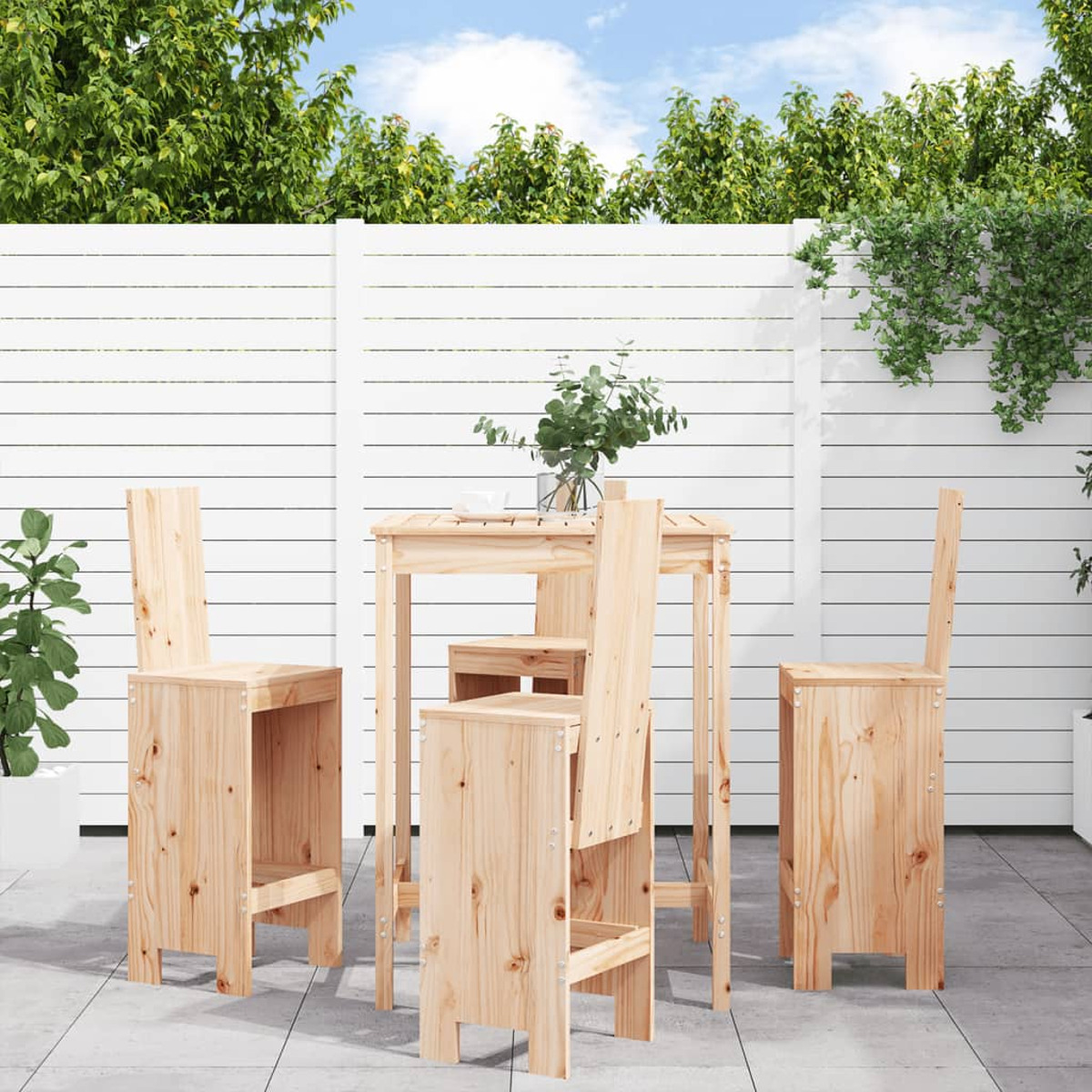 VIDAXL 3157769 Gartentisch- und Stuhlset, Natur