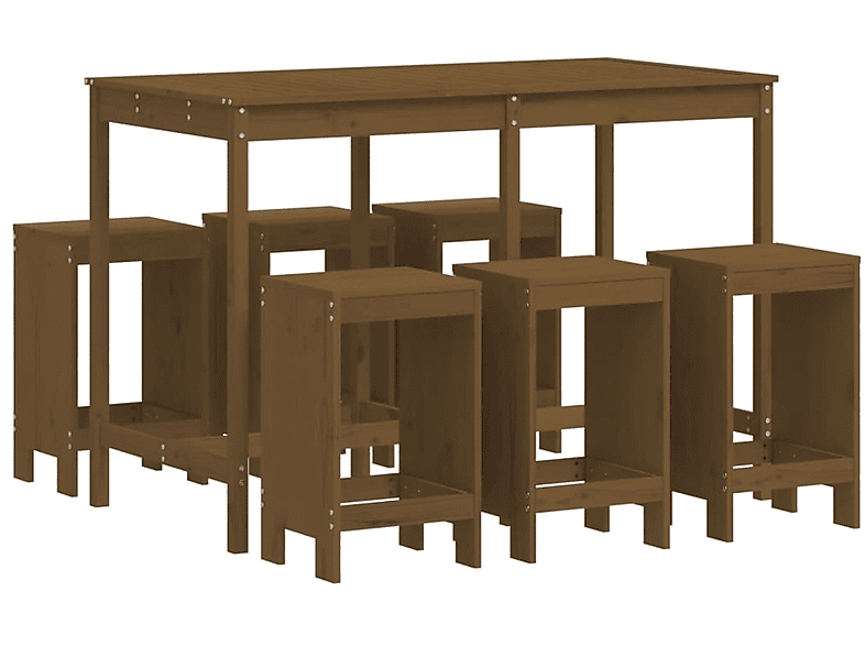 Gartentisch- und 3157754 Stuhlset, Honigbraun VIDAXL