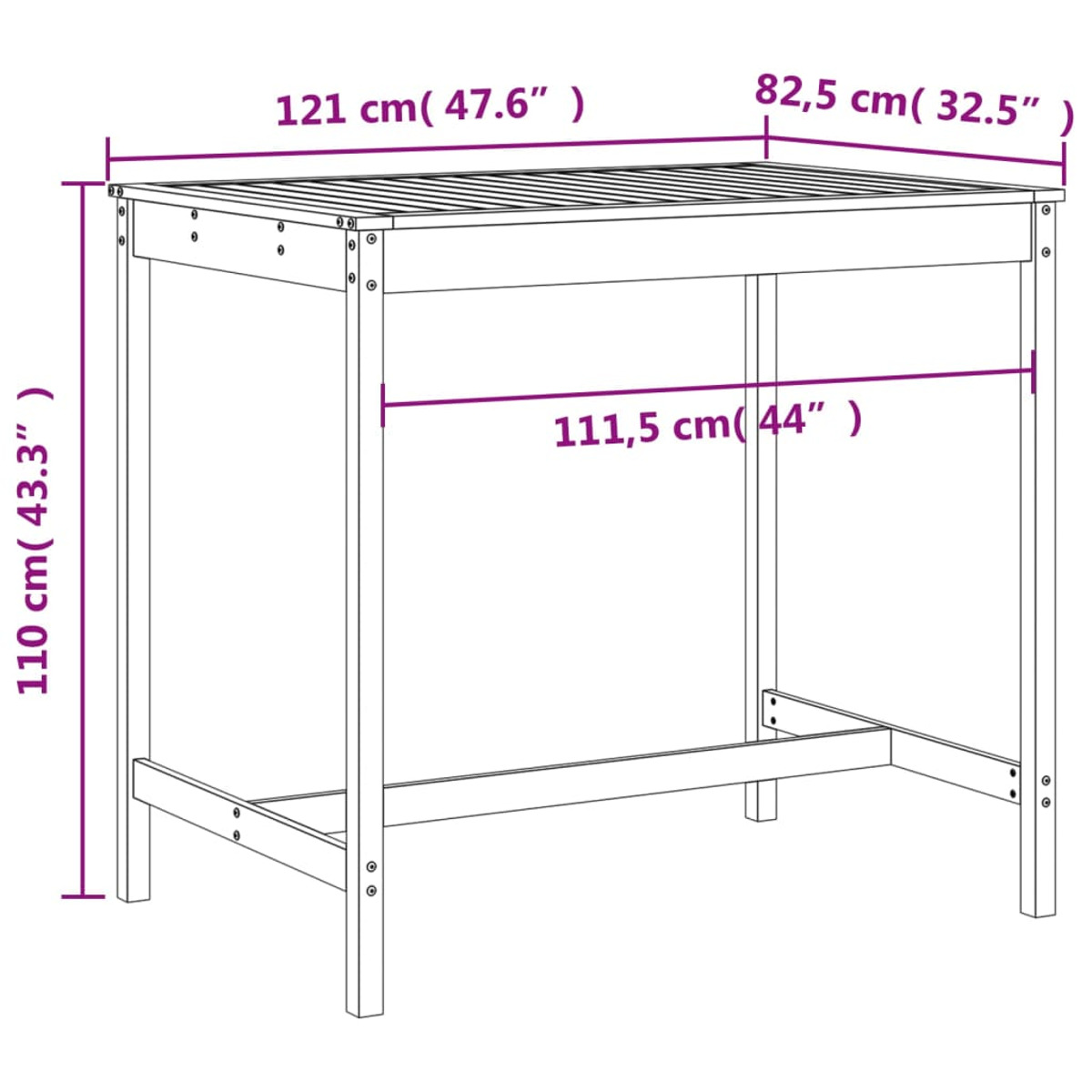 3157810 Stuhlset, Gartentisch- Natur und VIDAXL