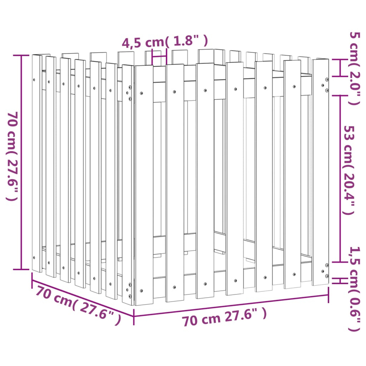 Natur VIDAXL 832466 Pflanzgefäß