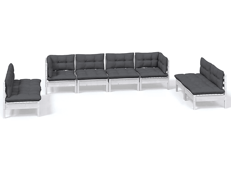 VIDAXL 3096233 Gartentisch- und Stuhlset, Weiß | Gartenmöbel Sets
