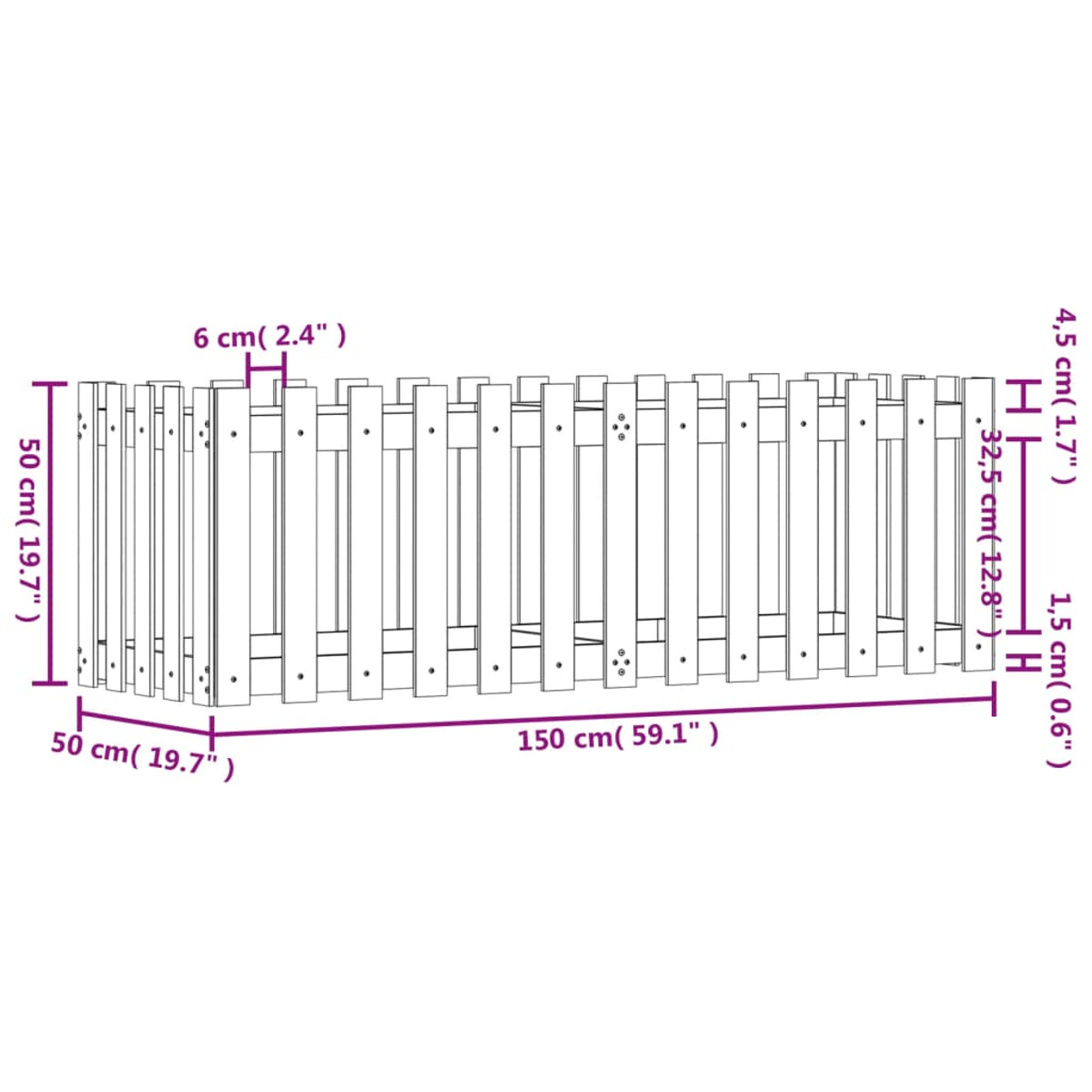 832496 Natur Hochbeet VIDAXL