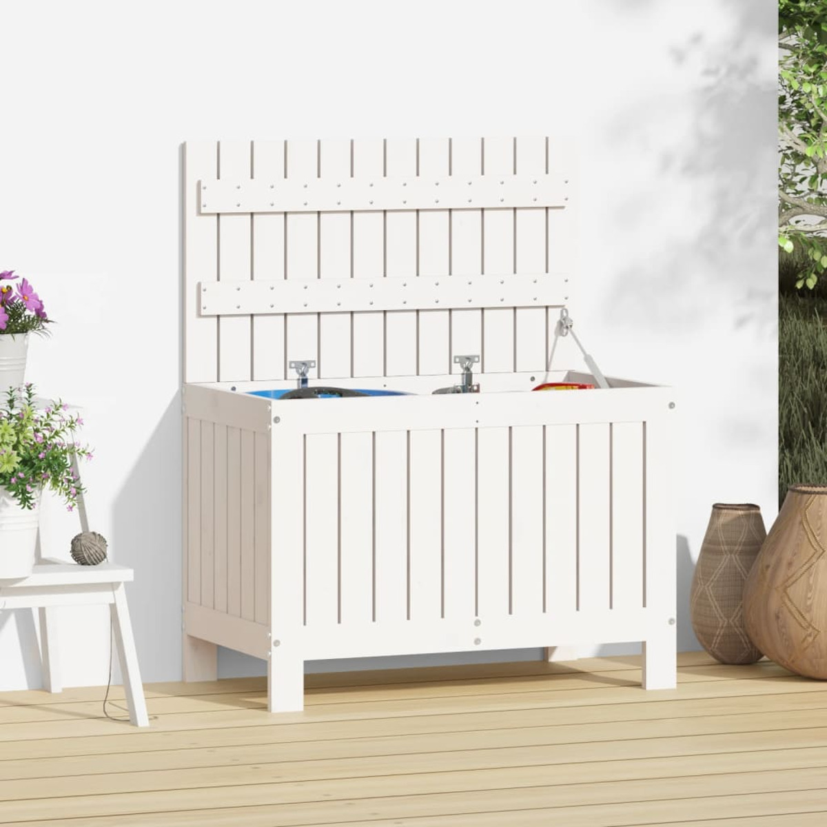 VIDAXL 836145 den für Weiß Garten, Aufbewahrungsbox