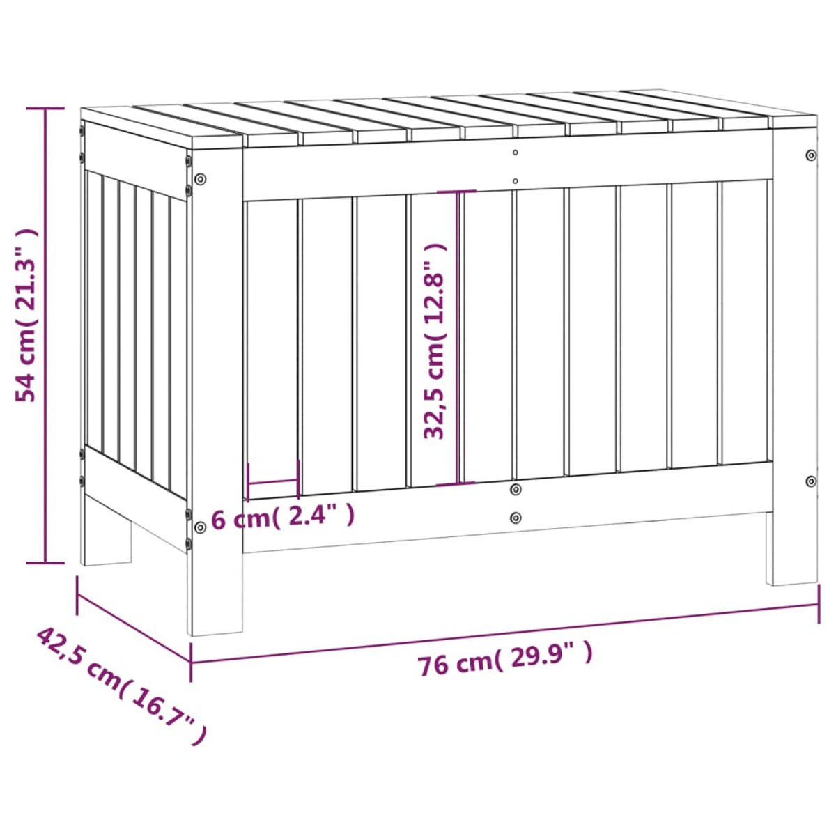 836145 Weiß für Aufbewahrungsbox den VIDAXL Garten,