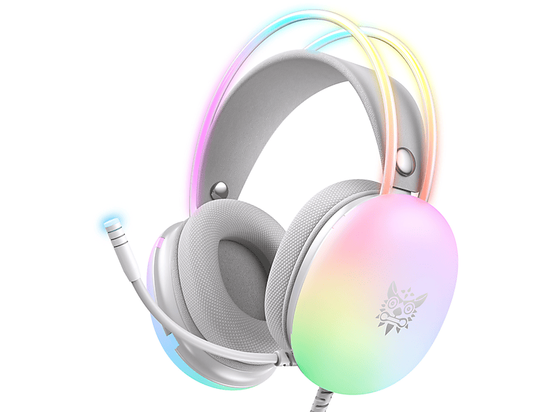 KINSI Lichtverläufe, Konzert, Over-ear Gaming Headsets Weiß