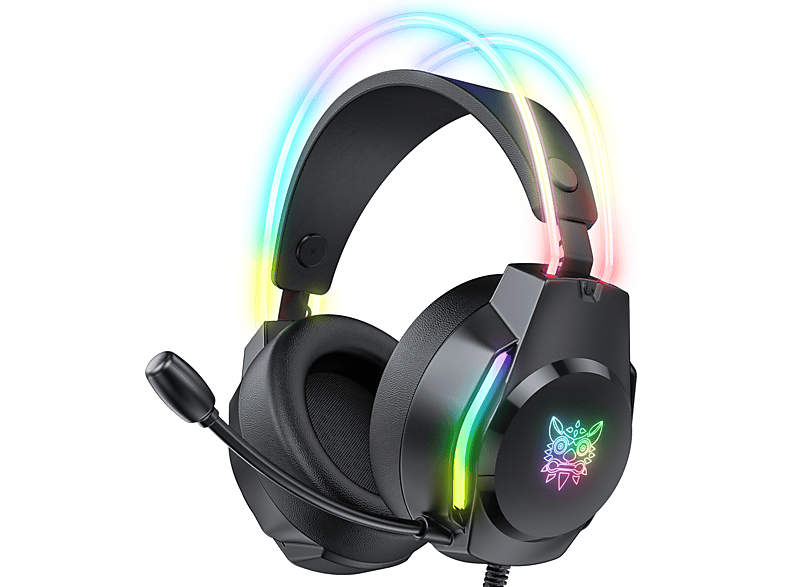 NAXSIR Beleuchtet, komfortabel, Over-ear Gaming Headsets Schwarz