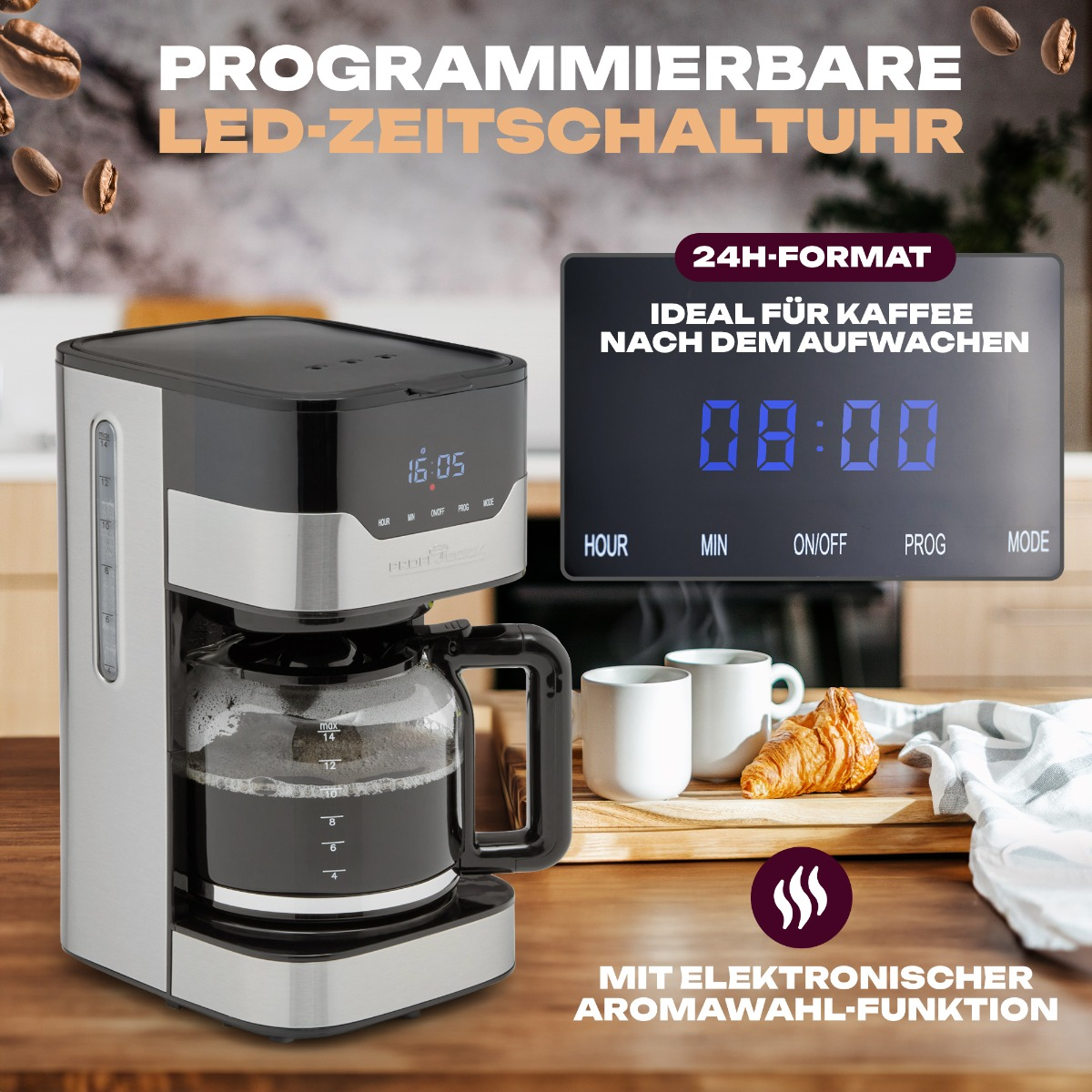 PROFICOOK PC-KA 1169 Silber Kaffeemaschine