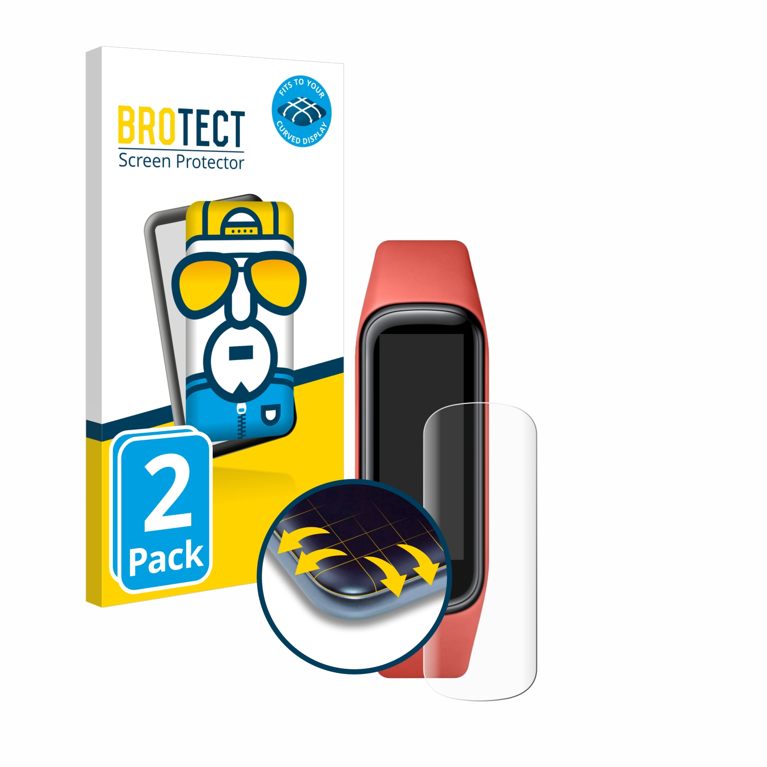 BROTECT 2x Samsung Flex Galaxy Fit2) Schutzfolie(für Full-Cover Curved 3D
